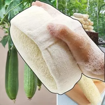 Натуральная губка из люфы для спа, ванны и душа – щетка для тела из 100% вискозы без запаха – экологически чистый отшелушивающий скребок – батарейка не требуется 1pc