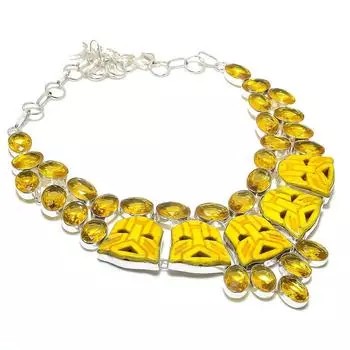 Натуральная камея, драгоценный камень цитрин, ожерелье из стерлингового серебра 925 пробы, 18 дюймов J8G80