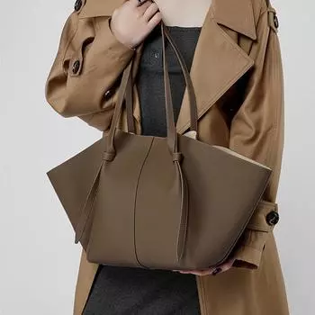 Натуральная кожа Большие сумки через плечо для женщин Роскошные дизайнерские кошельки-трапеции Женские сумки-тоут