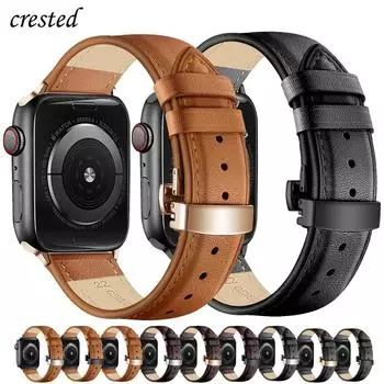 Натуральная кожа для Apple Watch ремешок 45 мм 41 мм 44 мм 40 мм 42 мм 38 мм 44 iWatch 3 4 5 SE 6 браслет Apple Watch Serie 7 ремешок 45 мм