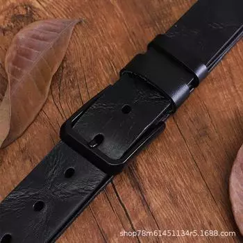 Натуральная кожа для мужчин и женщин, одинаковый стиль, без промежуточного слоя, ремень из чистой коровьей кожи, дизайн, тиснение по телу, модный универсальный игольчатый ремень 105cm чёрный