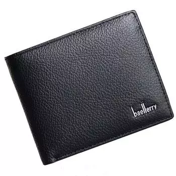 Натуральная кожа короткий стиль мужской держатель для карт кошелек бизнес коровья кожа кошелек деньги сумки GZW 12cm*9.5cm*2cm чёрный