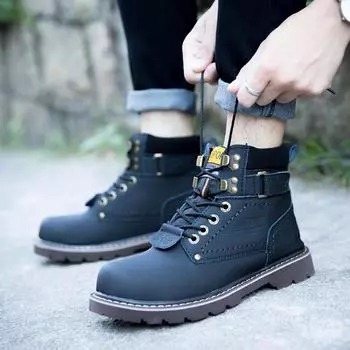 Натуральная кожа мужские зимние весенние ботинки для походов по щиколотку военные снежные желтые тактические ботинки для активного отдыха обувь для женщин и мужчин рабочая обувь 35