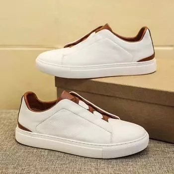 Натуральная кожа Новое поступление Мужская повседневная обувь Роскошные кроссовки Мужская обувь для скейтборда Нескользящая обувь для бега Теннис Masculino 38 чёрный