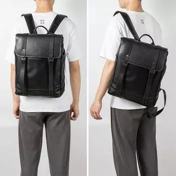 Натуральная кожа Повседневный модный верхний слой коровьей кожи рюкзак большой емкости мужской деловой дорожная сумка чёрный