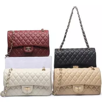 Натуральная кожа ромбовидный шар икра коровья кожа классическая модная сумка с замком-цепочкой одно плечо женская сумка-мессенджер