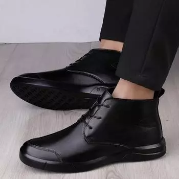 Натуральная кожа роскошные зимние мужские ботинки офисные оксфорды деловые теплые мужские черные ботинки зимние мужские ботинки класса люкс формальные ботильоны 40