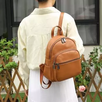 Натуральная кожа рюкзак большой вместимости повседневный рюкзак универсальная женская дорожная сумка простая и элегантная чёрный