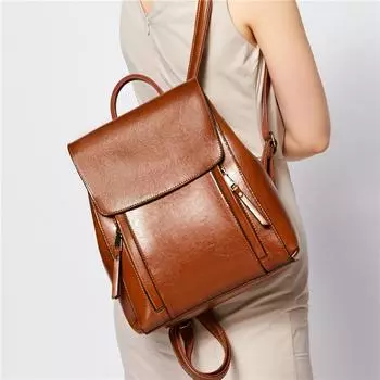 Натуральная кожа рюкзак для женщин трендовый дизайнерский рюкзак из воловьей кожи с масляным воском для колледжей и школьных сумок