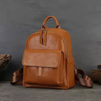 Натуральная кожа рюкзак повседневная сумка большая вместимость школьный ранец винтажный компьютер коровья кожа рюкзак для студентов колледжа коричневый