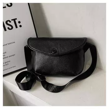 Натуральная кожа, удобная сумка-мессенджер, модная поясная сумка, сумка на грудь, женская модная сумка, маленький темперамент чёрный