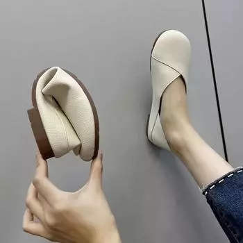 Натуральная кожа весна осень ручной работы балетки балетки женские лоферы удобные мягкие кожаные женские балетки 35