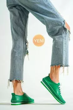 Натуральная Кожа Зеленый Женский Кожаный Повседневный