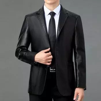 Натуральная кожаная куртка мужская осенне-зимняя дубленка для папы, большой размер, кожаная куртка для людей среднего и пожилого возраста, кожаная куртка, костюм 170