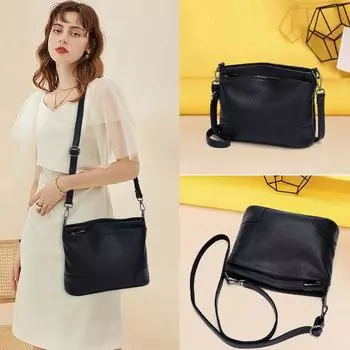 Натуральная кожаная сумка среднего возраста, сумка-мессенджер через плечо, женский рюкзак-ведро, большая вместимость, для свекрови и тещи, мягкая кожа коричневый