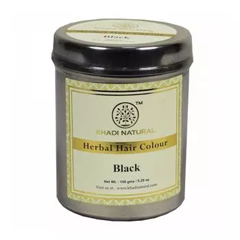 Натуральная краска для волос Черная (150 г), Herbal Hair Color Black, Khadi Natural