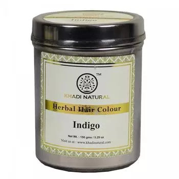 Натуральная краска для волос Индиго (150 г), Herbal Hair Color Indigo, Khadi Natural 17.96875