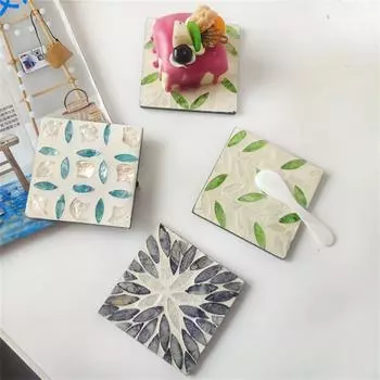 Натуральная красочная подставка под чашку для напитков, нескользящая подставка для кофейной чашки