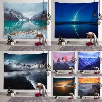 Натуральная красота, гобелен, пейзаж, настенное художественное украшение, гобелен, эстетика комнаты в общежитии, гостиная, спальня, домашний декор 100X75CM
