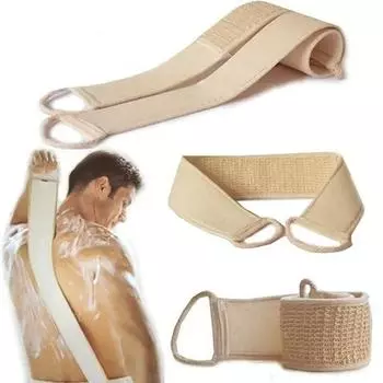 Натуральная люфа, отшелушивающий ремешок на спине, скруббер для душа, скребок для тела, ремешок для щетки для ванны, инструмент для личной чистки ZPG