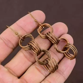 Натуральная медная проволочная обертка ручной работы, рождественский подарок, ювелирные серьги 2,95 z7M48