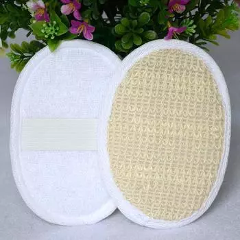 Натуральная мочалка-люфа, отшелушивающие перчатки для ванны, дисковая накладка, щетка для чистки лица белый