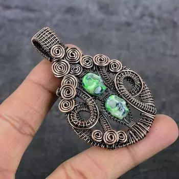 Натуральная мозаика из яшмы, драгоценный камень, медная проволока, подарочная ювелирная подвеска, 2,96 дюйма, r2M33