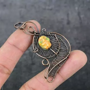 Натуральная мозаика из яшмы, драгоценный камень, медная проволока, подарочная ювелирная подвеска 2,56 дюйма b9y97