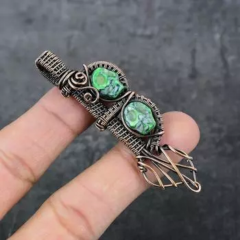 Натуральная мозаика из яшмы, драгоценный камень, медная проволока, подарочная ювелирная подвеска, 2,96 дюйма, H9L79