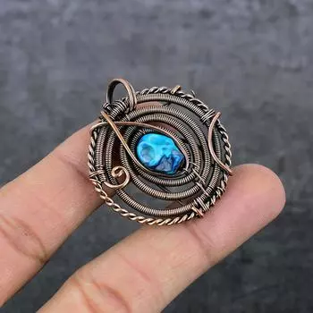 Натуральная мозаика из яшмы, драгоценный камень, медная проволока, подарочная ювелирная подвеска 1,77 дюйма, z6U50