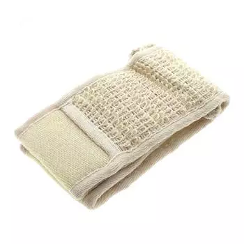 Натуральная отшелушивающая мочалка с ремешком на спине, массажер для ванны и душа, щетка для полотенец B1V3 light brown-one-size