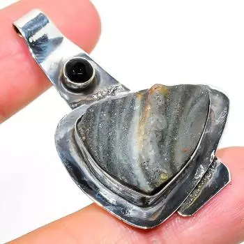 Натуральная пустынная роза Друзы, шпинель, стерлинговое серебро 925 пробы, 1,97 дюйма, P0v36