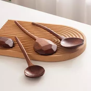 Натуральная японская деревянная ложка для рамена, новая длинная ручка, ложка для супа, кофе, молока, чайная ложка, совки, кухонная утварь, инструменты для домашней готовки