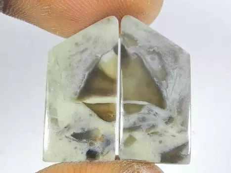 Натуральная яшма Puff, подобранная пара, фантазийный кабошон, россыпью, драгоценный камень 10X22X03 мм SK-269