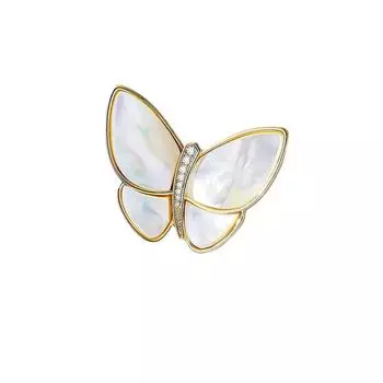 Натуральная ракушка бабочка брошь высокого класса женская изысканная булавка высокого класса чувство модный темперамент грудь цветок белый