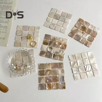 Натуральная ракушка квадратная подставка мозаика теплоизоляция украшение дома салфетки реквизит для фотографий коврики для семейного обеденного стола кофейня S белый