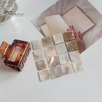 Натуральная ракушка квадратная подставка мозаика теплоизоляция украшение дома салфетки реквизит для фотографий коврики для семейного обеденного стола кофейня S белый