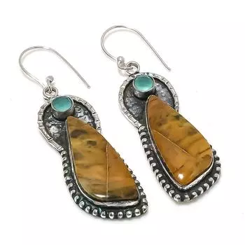 Натуральная серьга Sonora Sunrise с камнем халцедоном из стерлингового серебра 925 пробы 2,44 дюйма H1q05