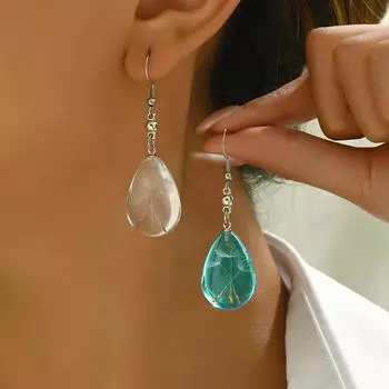 Натуральная смола Цветок одуванчика каплевидной формы ювелирное украшение кулон ретро универсальные серьги-капли из геля