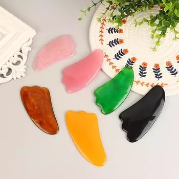 Натуральная смола Гуаша Скребок Доска Скребок Подтяжка Лица Массажная Доска Против Морщин Массаж Красоты Тела Спа Массаж зелёный