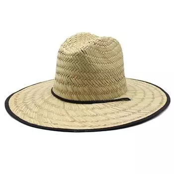 Натуральная соломенная пляжная шляпа с большим краем, плетеная вручную, декоративная шляпа из папируса с полями 11,5 см M56-58cm