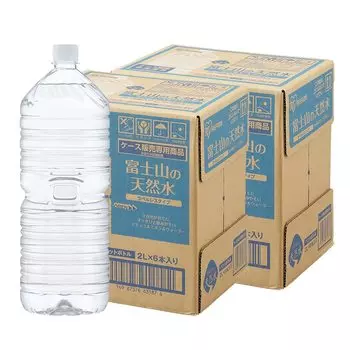Натуральная вода Iris Ohyama Натуральная вода Fuji Natural Water без этикетки 2 литра x 12 бутылок Ванадийсодержащая вода 2 л Mt.