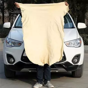 Натуральная замша искусственная кожа салфетка для чистки автомобиля моющее впитывающее полотенце для сушки one size