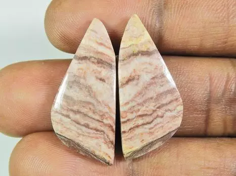 Натуральная зебровая яшма, пара, серьги-кабошоны, драгоценный камень 13X31 мм ET-08