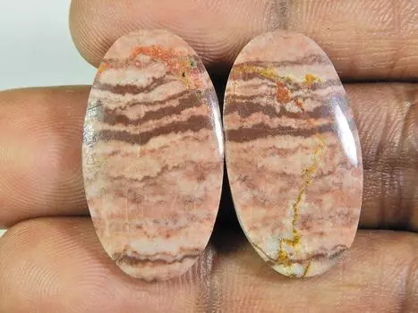 Натуральная зебровая яшма, пара сережек с овальными кабошонами, драгоценный камень 15X27MM ET-09