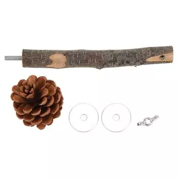 Натуральная жердочка для птиц, жердь, жевательная жердочка из яблоневого дерева, аксессуары для клетки с сосновой шишкой для S