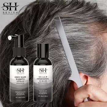 Натурально седые белые волосы обратный спрей имбирь восстанавливающая сыворотка для кожи головы без раздражения краска для волос затемнение для покрытия седых белых волос