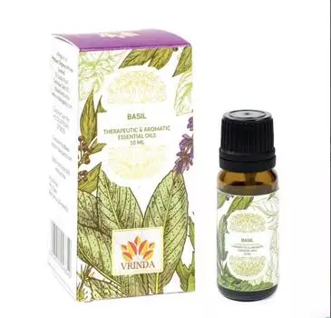 Натуральное эфирное масло Базилика (10 мл), Basil Natural Essential Oil, Goloka
