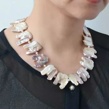 Натуральное большое жемчужное ожерелье в стиле барокко, фиолетовое ожерелье с неровными зубцами, большие ювелирные изделия из натурального жемчуга, роскошные свадебные ожерелья для женщин 45cm