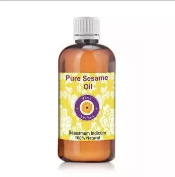 Натуральное Кунжутное масло (100 мл), Pure Sesame Oil, Deve Herbes